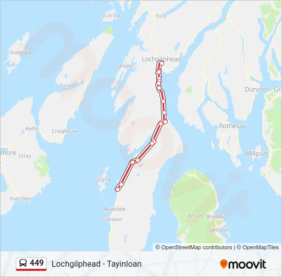 449 Bus Line Map
