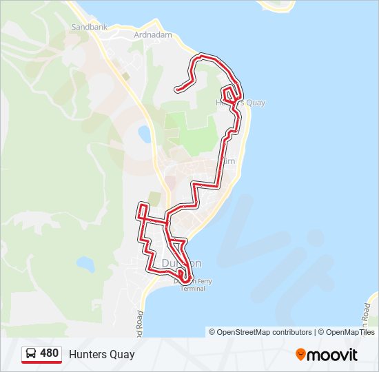 480 Route Schedules, Stops & Maps Hunters Quay (Updated)