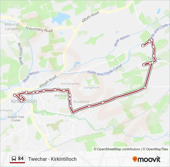 84 Route: Schedules, Stops & Maps - Twechar (Updated)