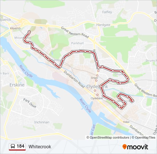 Bus 184 Route Map 184 Route: Schedules, Stops & Maps - Whitecrook (Updated)