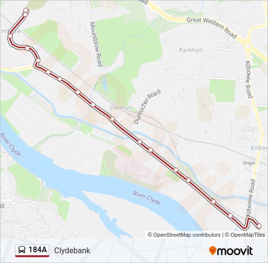 184A Bus Line Map