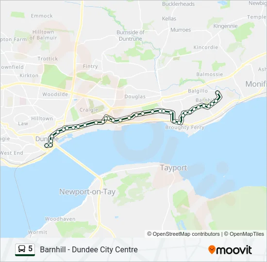 5 Bus Line Map