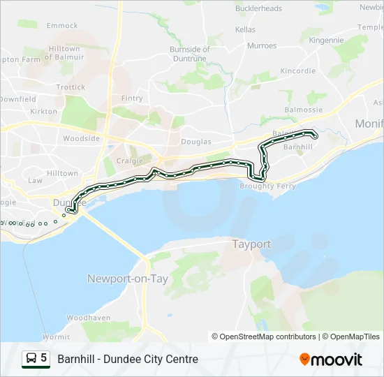 5 Bus Line Map