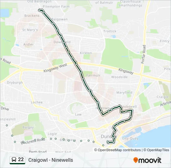 22 Bus Line Map