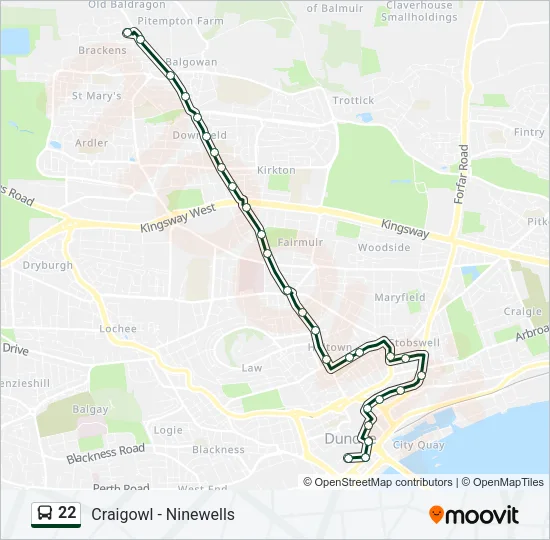 22 Bus Line Map