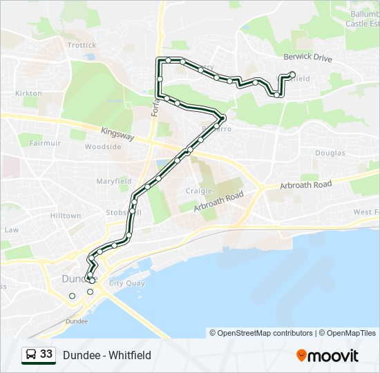 33 Route: Schedules, Stops & Maps - Dundee City Centre (Updated)