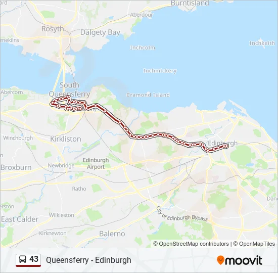 Bus 43 Route Map 43 Route: Schedules, Stops & Maps - Edinburgh (Updated)