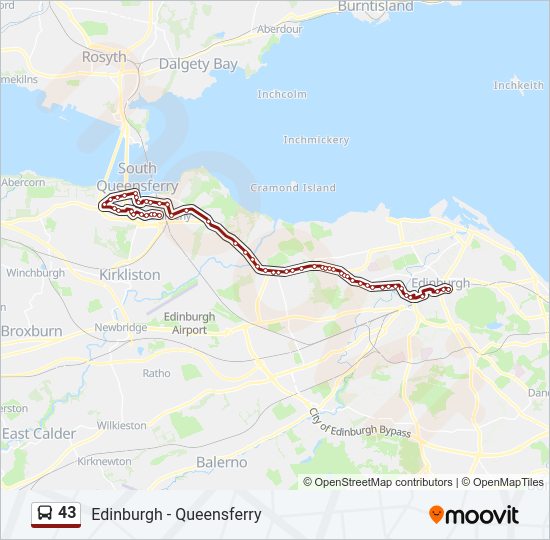 43 bus Line Map