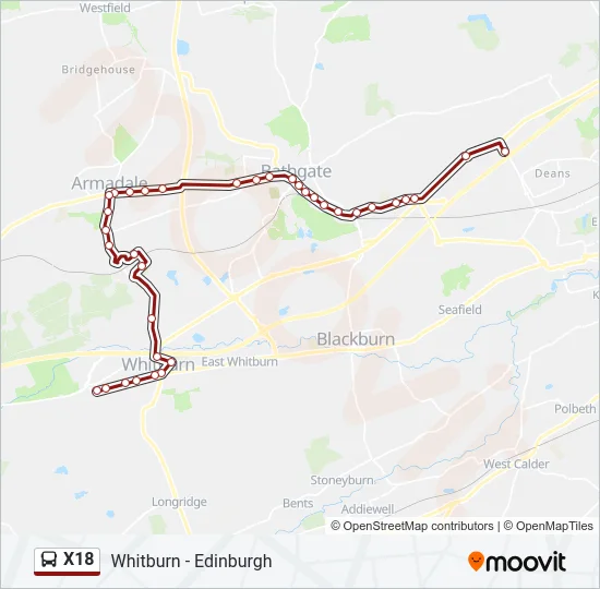X18 Bus Line Map
