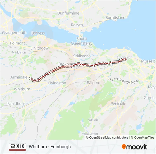 X18 Bus Line Map
