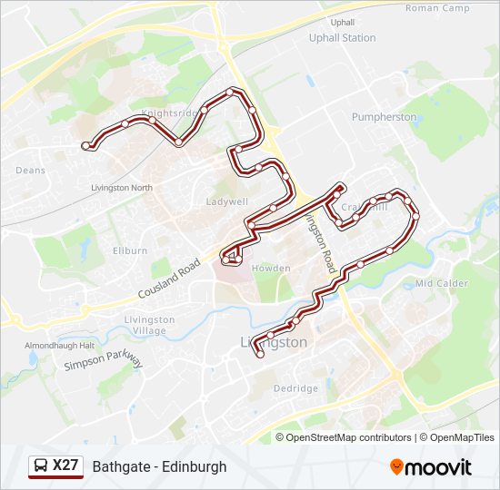 X27 Bus Route Map X27 Route: Schedules, Stops & Maps - Livingston (Updated)