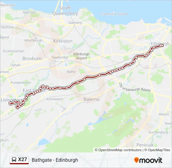 X27 Bus Line Map