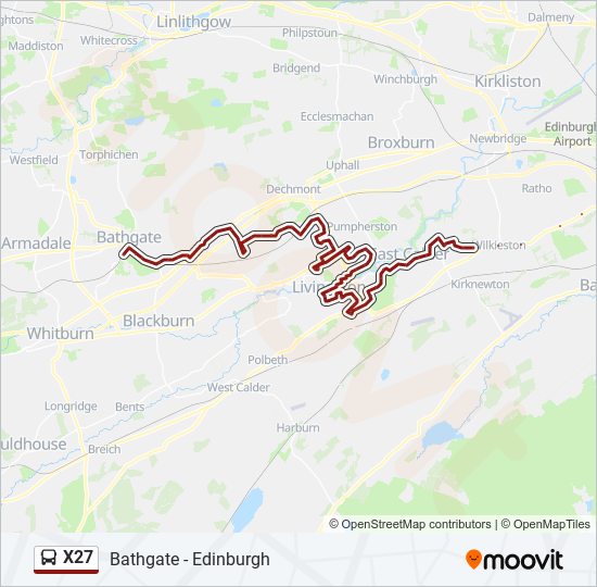 X27 Bus Line Map