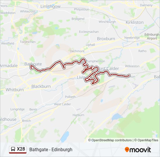 x28 Route Schedules, Stops & Maps Kirknewton (Updated)