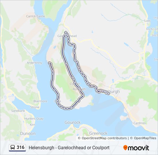 316 Bus Line Map