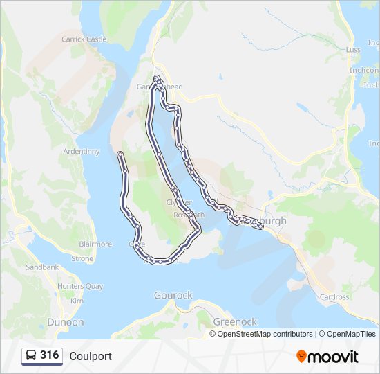 316 Route: Schedules, Stops & Maps - Coulport (Updated)