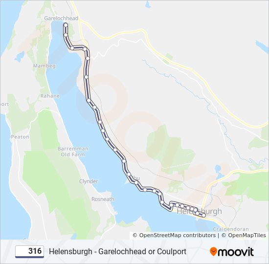 316 Route Schedules, Stops & Maps Garelochhead (Updated)