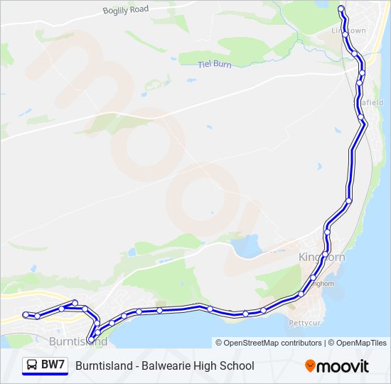BW7 Bus Line Map