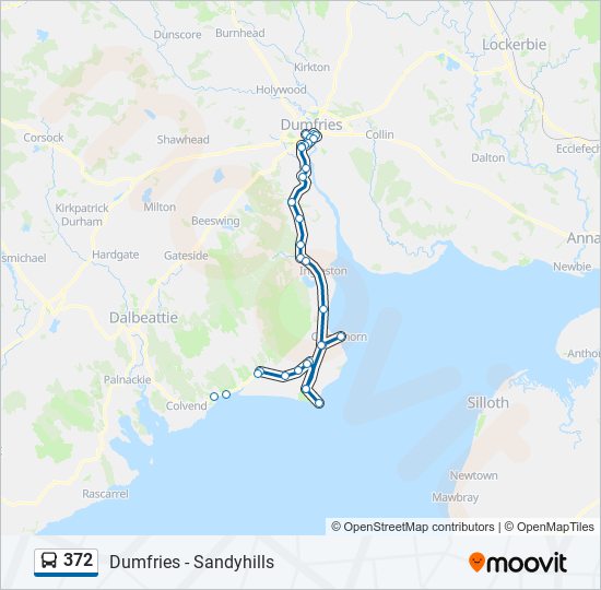 372 bus Line Map