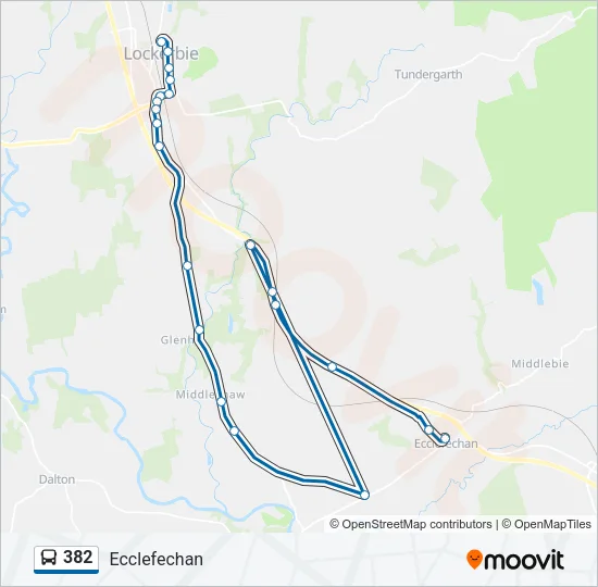 382 Bus Line Map