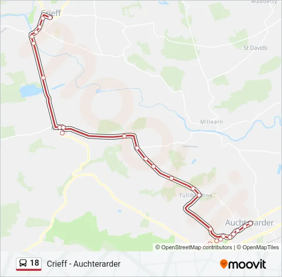 18 Bus Line Map