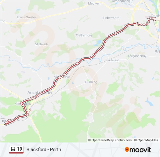 19 bus Line Map