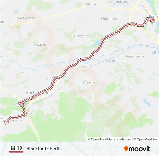 19 Bus Line Map