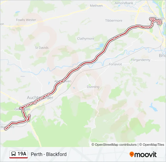 19A Bus Line Map