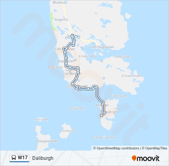 W17 bus Line Map