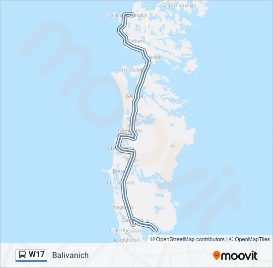 W17 Bus Line Map