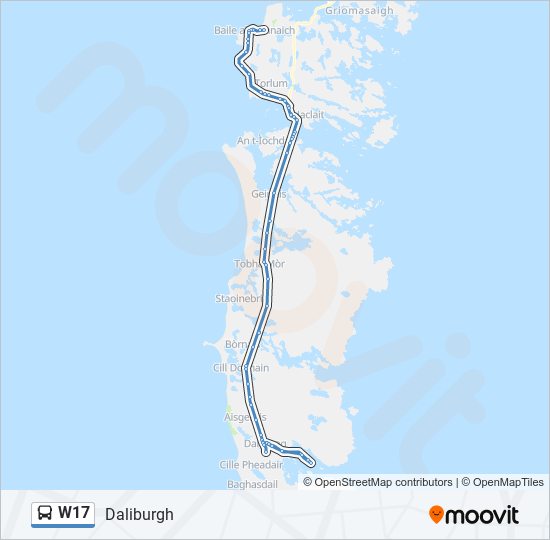 W17 bus Line Map