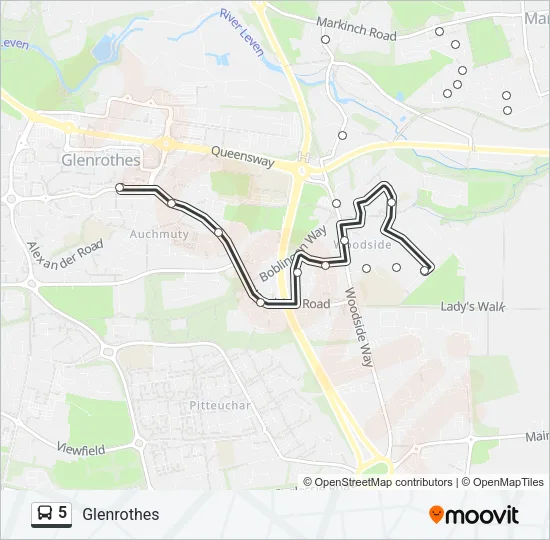 5 Bus Line Map
