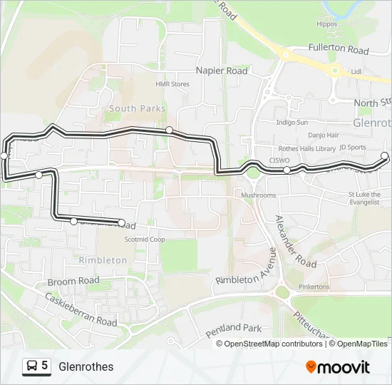 5 Bus Line Map