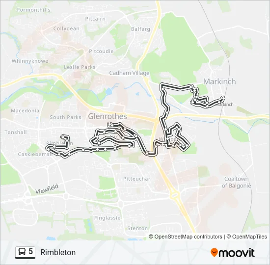 5 Bus Line Map