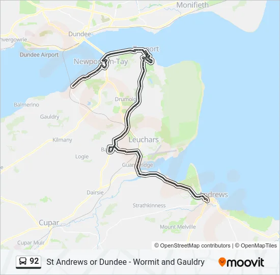 92 Bus Line Map