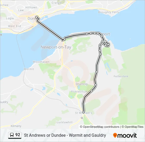 92 Bus Line Map