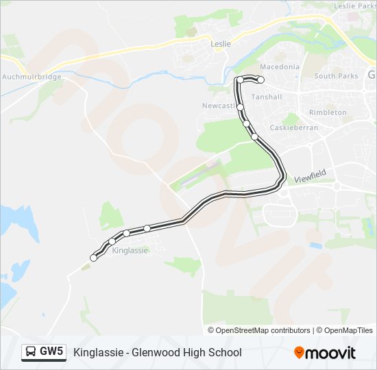 GW5 Bus Line Map