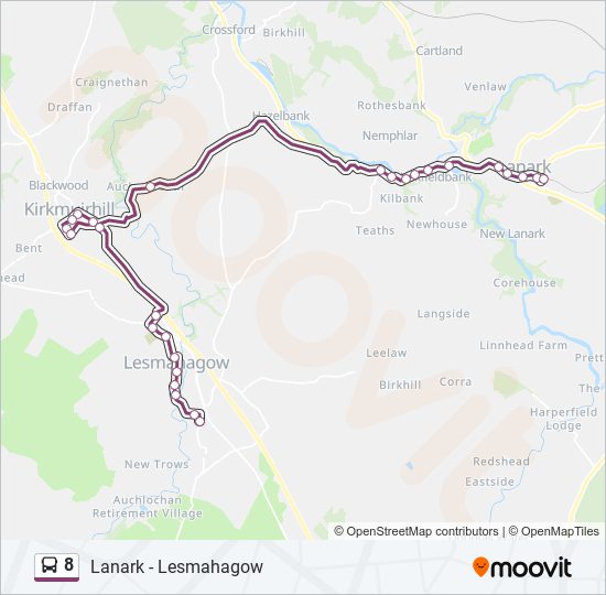 8 bus Line Map