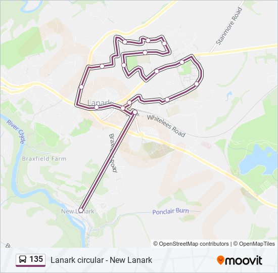 Bus 135 Route Map 135 Route: Schedules, Stops & Maps - New Lanark (Updated)