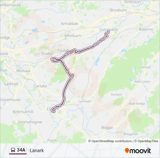 34A Bus Line Map