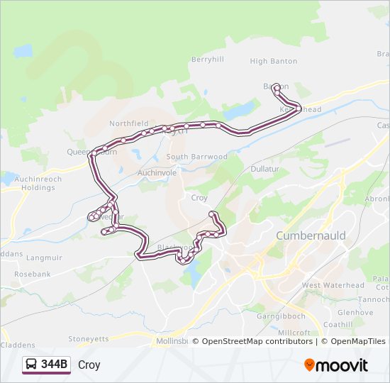 344B bus Line Map