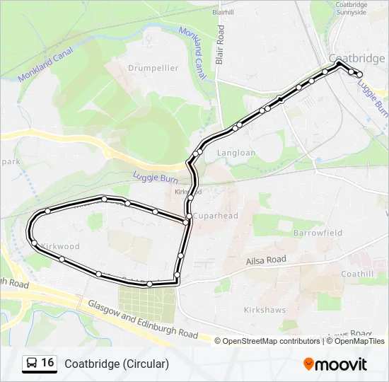 16 Bus Line Map