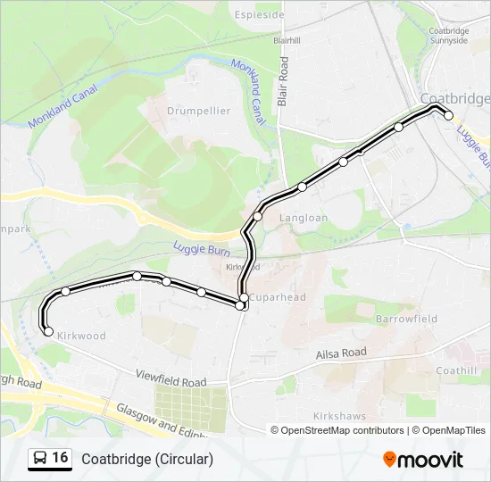 16 Bus Line Map