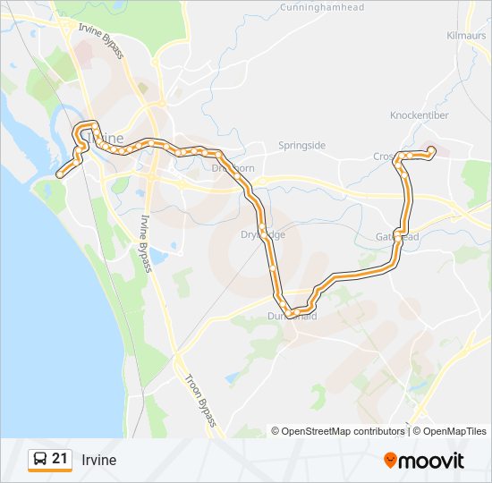 21 Bus Line Map
