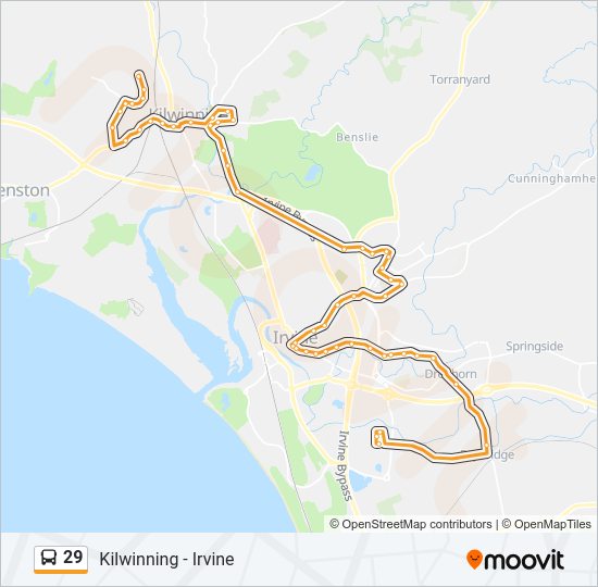 29 bus Line Map