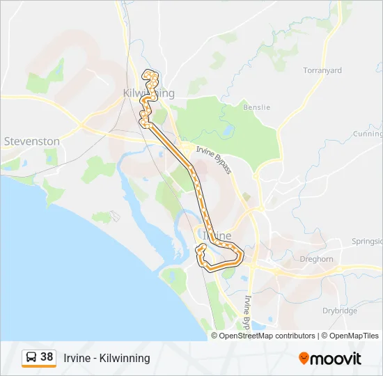 38 Bus Line Map