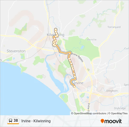 38 Bus Line Map