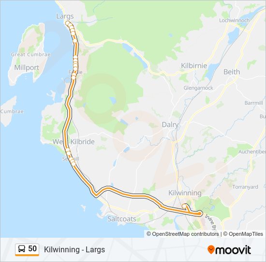 Bus 50 Route Map 50 Route: Schedules, Stops & Maps - Largs (Updated)