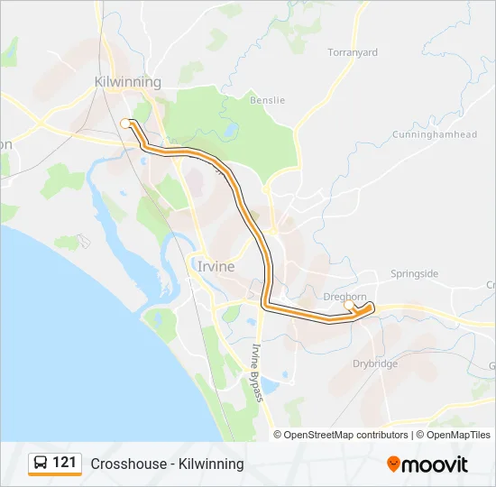 121 Bus Line Map