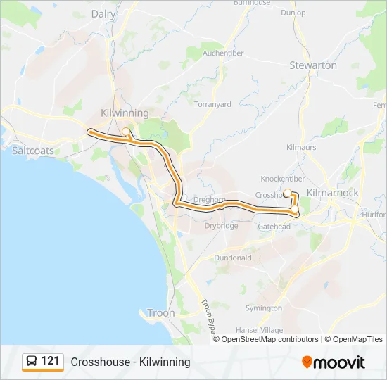 121 Bus Line Map